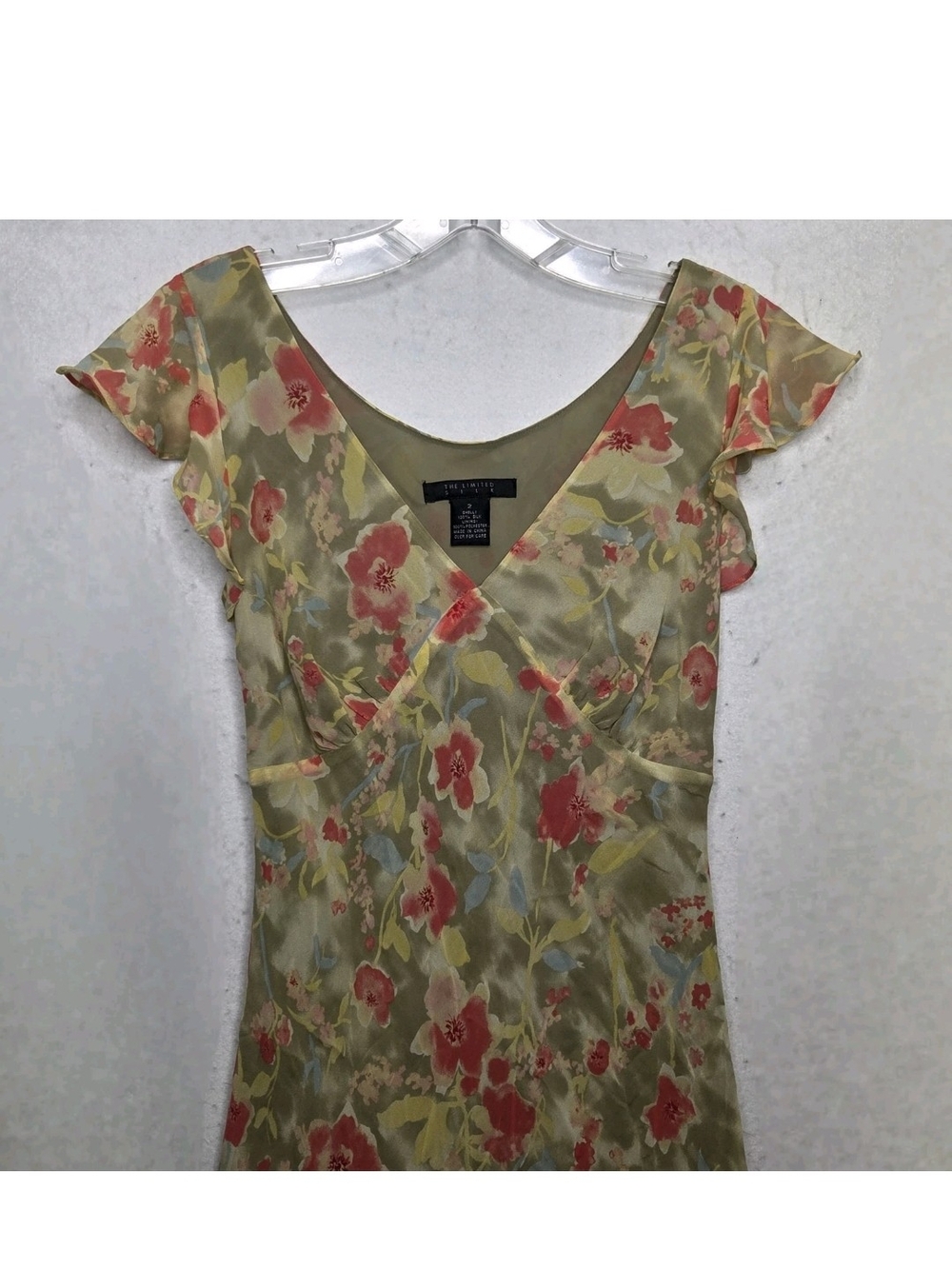 The Limited Silk Floral Midi Dress Sz 2 Fairy Romantic Y2k 90s Fairy Whimsigoth - Picture 2 of 8
